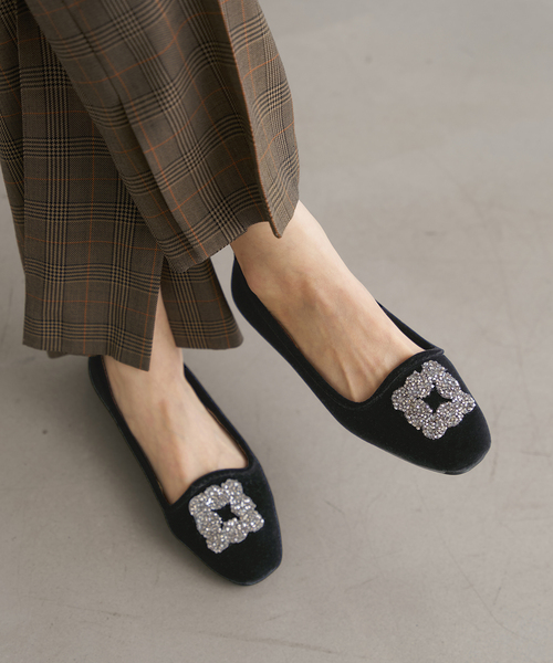イエナ　マリュス　38ビジュー　パンプス　ベルベット MALUS/マリュス VELVET BIJOU SHOES（その他シューズ）｜IENA