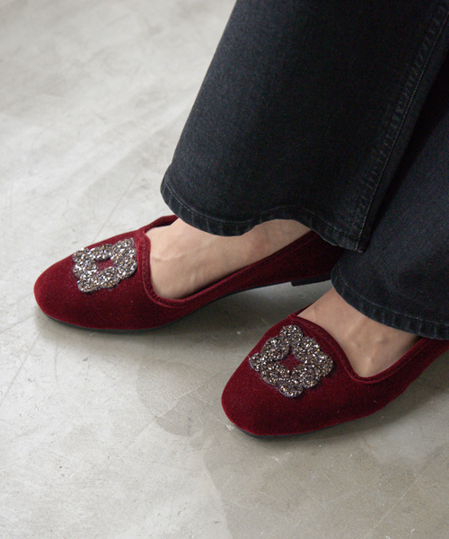 イエナ　マリュス　38ビジュー　パンプス　ベルベット MALUS/マリュス VELVET BIJOU SHOES（その他シューズ）｜IENA