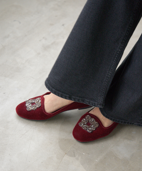 イエナ　マリュス　38ビジュー　パンプス　ベルベット MALUS/マリュス VELVET BIJOU SHOES（その他シューズ）｜IENA