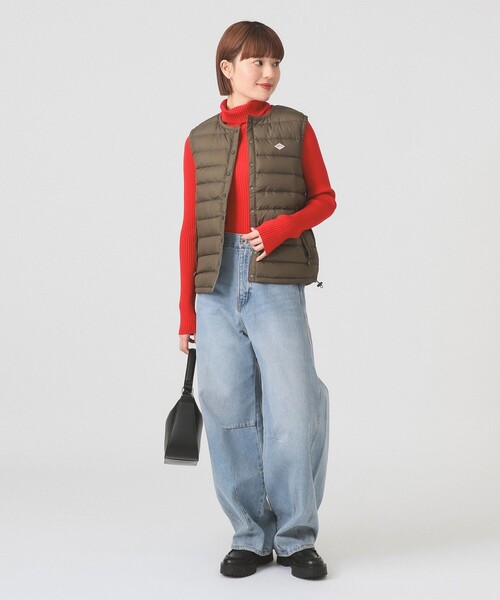 DANTON(ダントン)の「DANTON / CREWNECK INNER DOWN VEST(ベスト・レディース・オフホワイト/オリーブ/ブラック・MEDIUM)」の14枚目の写真