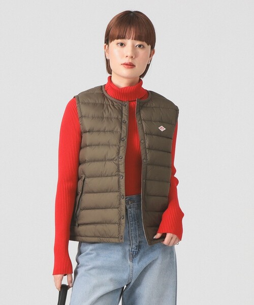 DANTON(ダントン)の「DANTON / CREWNECK INNER DOWN VEST(ベスト・レディース・オフホワイト/オリーブ/ブラック・MEDIUM)」の17枚目の写真
