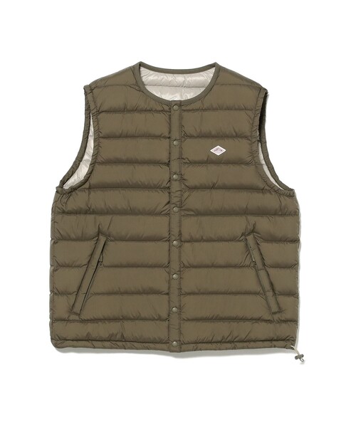 DANTON(ダントン)の「DANTON / CREWNECK INNER DOWN VEST(ベスト・レディース・オフホワイト/オリーブ/ブラック・MEDIUM)」の9枚目の写真