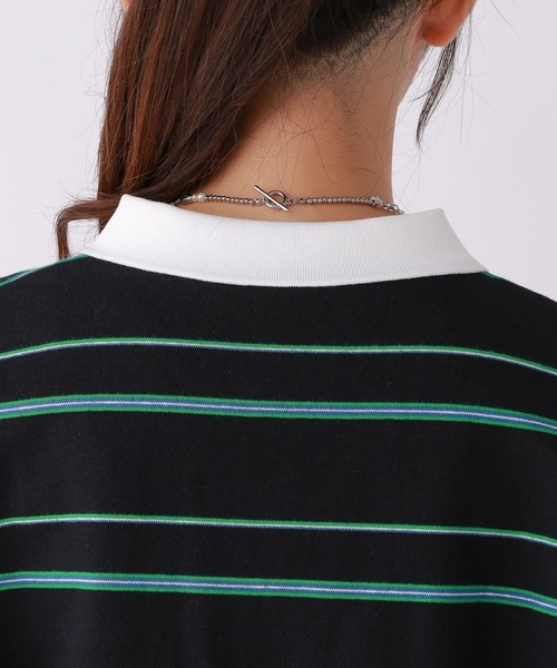 repipi armario（レピピ アルマリオ）の「マルチボーダールーズポロトップス（Tシャツ/カットソー・キッズ・ブラック/アイボリー/ブラウン・MEDIUM/SMALL/LARGE）」の17枚目の写真