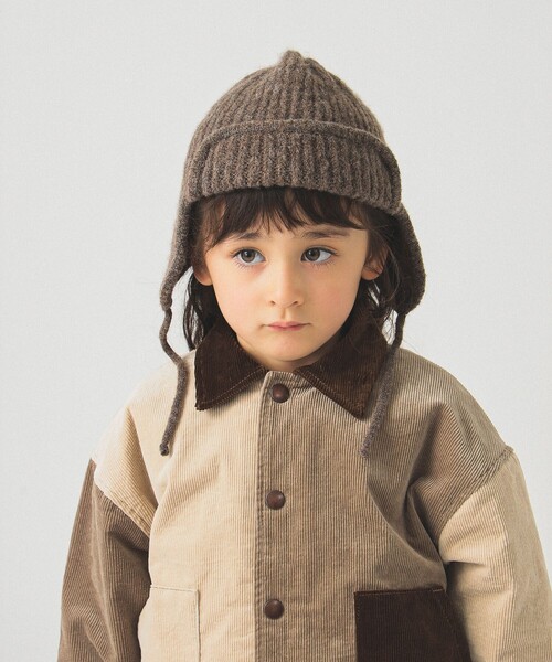 B:MING by BEAMS（ビーミングバイビームス）の「ニット アビエイター キャップ 2025FW（キャップ・キッズ・ホワイト系その他5/ライトブラウン・ONE SIZE）」の2枚目の写真