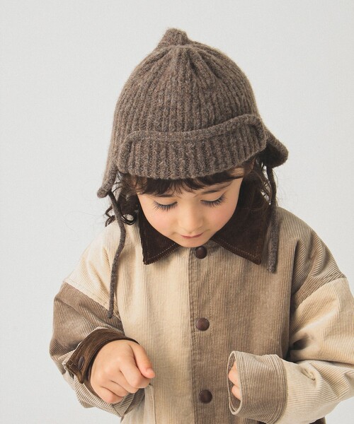 B:MING by BEAMS（ビーミングバイビームス）の「ニット アビエイター キャップ 2025FW（キャップ・キッズ・ホワイト系その他5/ライトブラウン・ONE SIZE）」の7枚目の写真