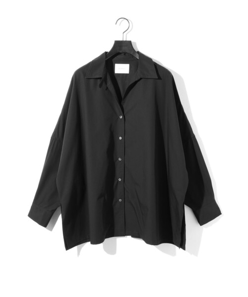 MIDIUMISOLID（ミディウミソリッド）の「MIDIUMISOLID for Ladies スキッパーポンチョシャツ（シャツ/ブラウス・レディース・オフホワイト/ピンク/ライトブルー/ブラック・FREE）」の2枚目の写真