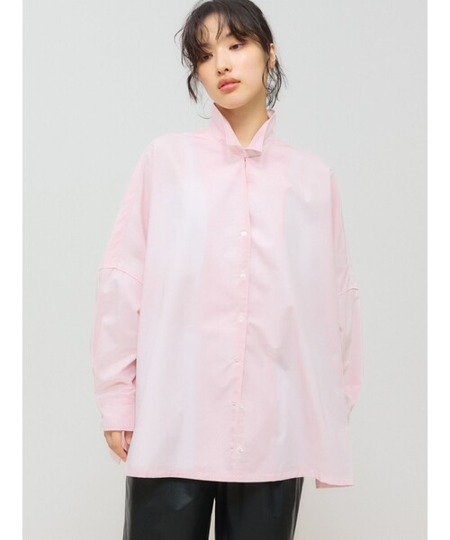 MIDIUMISOLID（ミディウミソリッド）の「MIDIUMISOLID for Ladies スキッパーポンチョシャツ（シャツ/ブラウス・レディース・オフホワイト/ピンク/ライトブルー/ブラック・FREE）」の22枚目の写真