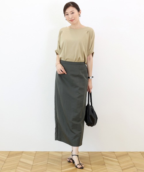 Aletta vita(アレッタビータ)の「汗染み防止加工タック使いドルマンプルオーバー(Tシャツ/カットソー・レディース・モカ/ブラック/グレー・M)」の22枚目の写真