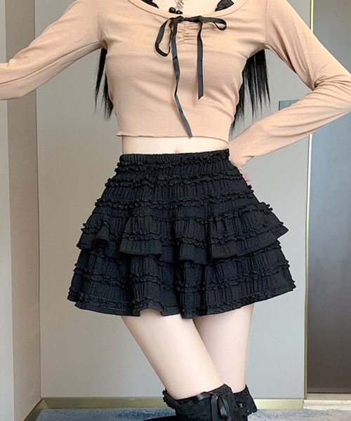 AD2010 archive フリルミニスカート 黒 Y2K AD2010 archive フリルミニスカート 黒 Y2K AD2010 archive フリルミニ