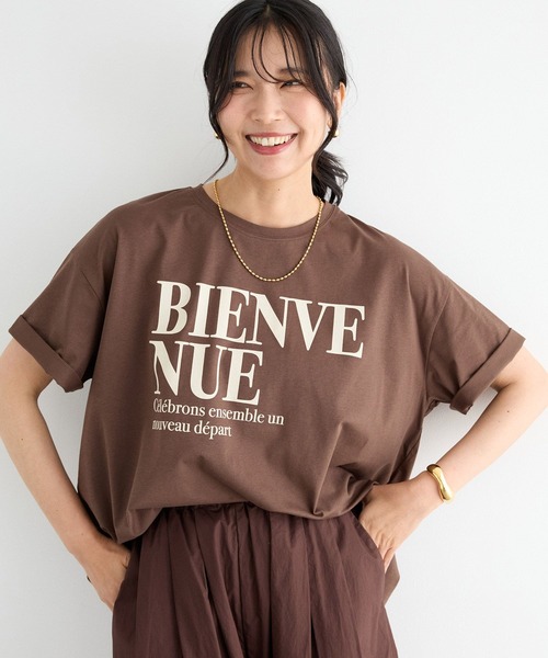 BARNYARDSTORM(バンヤードストーム)の「BARNYARDSTORM / ワイドシルエットロゴプルオーバー(Tシャツ/カットソー・レディース・チャコール/ブラウン/ホワイト・FREE)」の3枚目の写真
