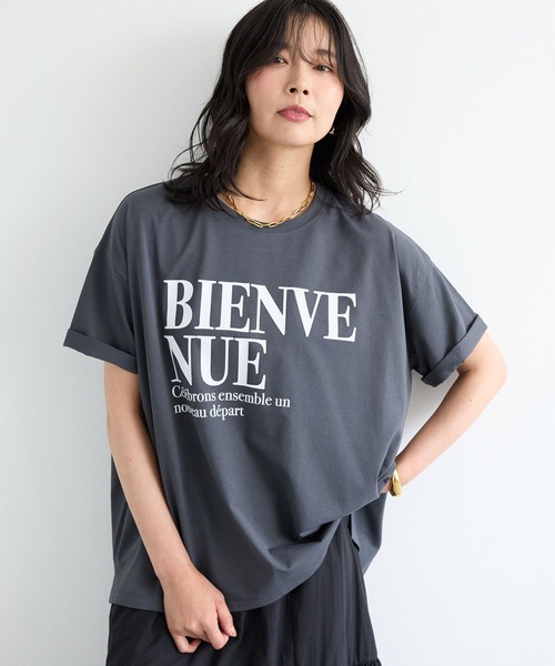 BARNYARDSTORM(バンヤードストーム)の「BARNYARDSTORM / ワイドシルエットロゴプルオーバー(Tシャツ/カットソー・レディース・チャコール/ブラウン/ホワイト・FREE)」の15枚目の写真
