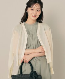 couture brooch（クチュールブローチ）の「【秋カラー・オシャレな透け感】ダブルパール調シアーカーディガン（カーディガン/ボレロ）」