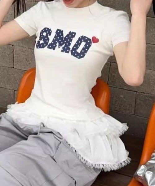 SHEENA(シーナ)の「【新色追加・7色展開】ドットロゴコンパクトフィットTシャツ(Tシャツ/カットソー・レディース・ネイビー/ホワイト/ブラック/グレー/エメラルド/ピンク/イエロー系・M)」の14枚目の写真