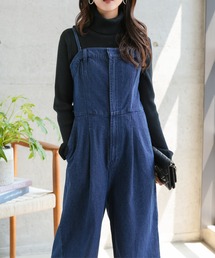 Petitle（プチレ）の「[ 低身長向けサイズ ] キャミストラップビスチェ風デニムサロペット（サロペット/オーバーオール）」