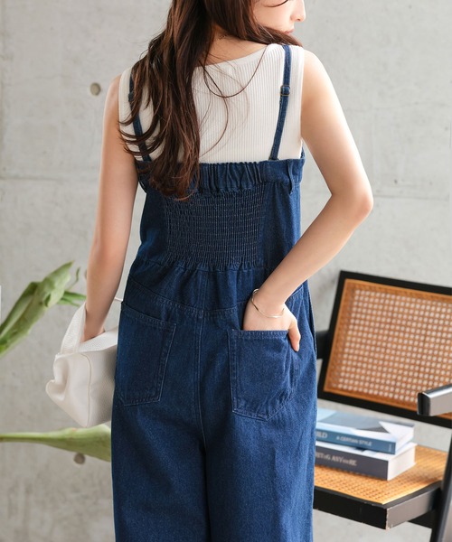 低身長向けサイズ ] キャミストラップビスチェ風デニム