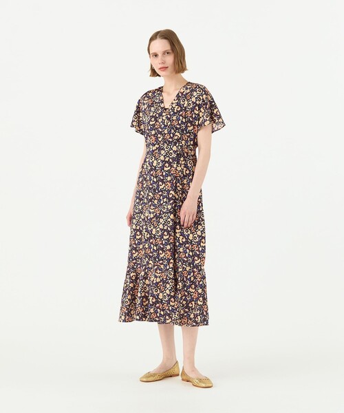 ballsey 花柄カシュクールワンピース フィールドフラワープリント カシュクールワンピース