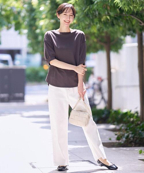 Dessin（デッサン）の「【360度可愛い/前後2WAY/洗える】ライトコットンヘンリーカットソー（Tシャツ/カットソー・レディース・ピンク/ブラック/ブラウン系その他/ナチュラル・01/02/03/00）」の5枚目の写真