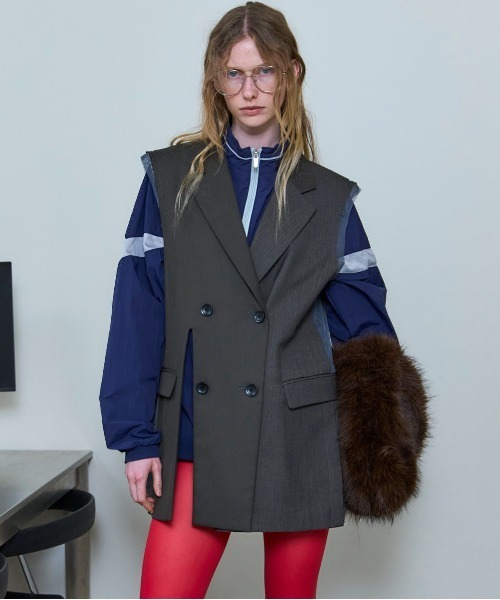 メゾンスペシャル ジレ Side Tulle Gilet セール】Side Tulle Gilet/サイドチュールジレ（テーラードジャケット