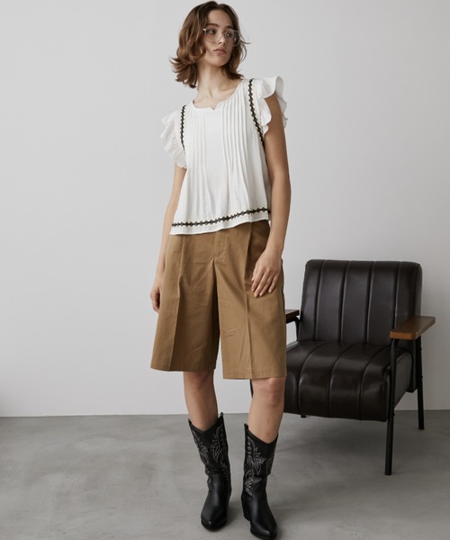 Auntie Rosa Holiday（アンティローザホリデー）の「ピンタック刺繍ノースリブラウス（シャツ/ブラウス・レディース・ネイビー/ホワイト・FREE）」の20枚目の写真