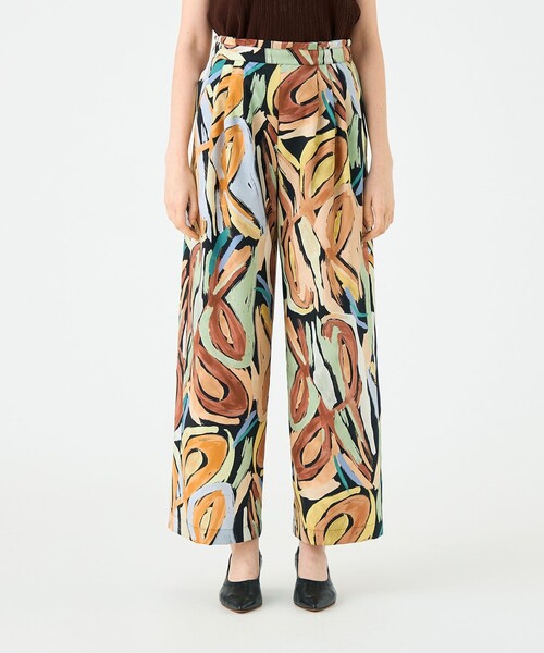 BALLSEY（ボールジィ）の「ハンドペイントプリント タックセミワイドパンツ（その他パンツ・レディース・オレンジ系その他2・34/36）」の4枚目の写真