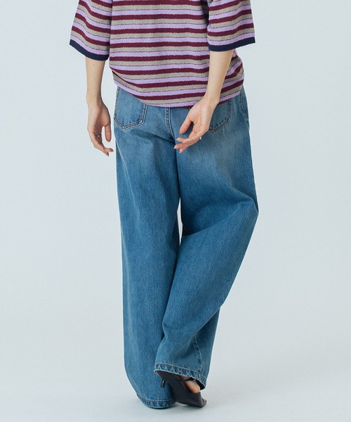 ROSE BUD（ローズバッド）の「(CREOLME)WIDE DENIM PANTS（デニムパンツ・レディース・ブラック/ライトインディゴブルー・M/S）」の14枚目の写真