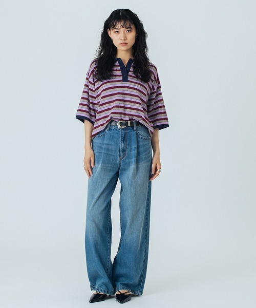 ROSE BUD（ローズバッド）の「(CREOLME)WIDE DENIM PANTS（デニムパンツ・レディース・ブラック/ライトインディゴブルー・M/S）」の15枚目の写真