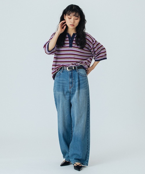 ROSE BUD（ローズバッド）の「(CREOLME)WIDE DENIM PANTS（デニムパンツ・レディース・ブラック/ライトインディゴブルー・M/S）」の16枚目の写真