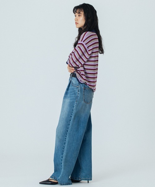 ROSE BUD（ローズバッド）の「(CREOLME)WIDE DENIM PANTS（デニムパンツ・レディース・ブラック/ライトインディゴブルー・M/S）」の17枚目の写真