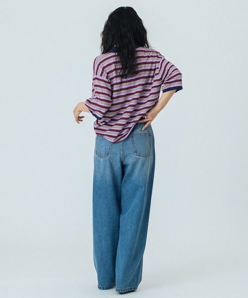 ROSE BUD（ローズバッド）の「(CREOLME)WIDE DENIM PANTS（デニムパンツ・レディース・ブラック/ライトインディゴブルー・M/S）」の18枚目の写真