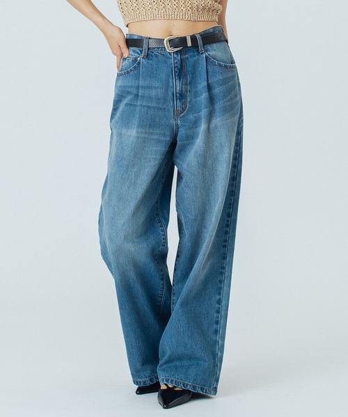 ROSE BUD（ローズバッド）の「(CREOLME)WIDE DENIM PANTS（デニムパンツ・レディース・ブラック/ライトインディゴブルー・M/S）」の19枚目の写真