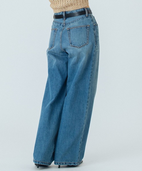 ROSE BUD（ローズバッド）の「(CREOLME)WIDE DENIM PANTS（デニムパンツ・レディース・ブラック/ライトインディゴブルー・M/S）」の21枚目の写真