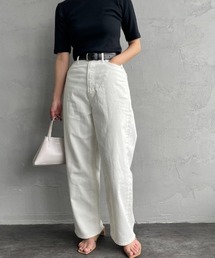 NBB WEEKEND ストレートパンツ ホワイト ホワイト デニム ワイドパンツ ｜To b. by agnès b.（トゥービー