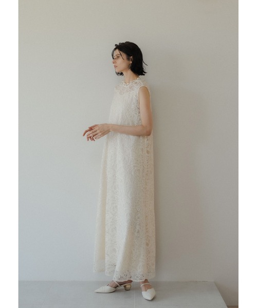 新品　Sサイズ　LE’RURE Prism lace A-line dress黒 Prism lace A-line dress（ドレス）｜LE'RURE（リルアー）の
