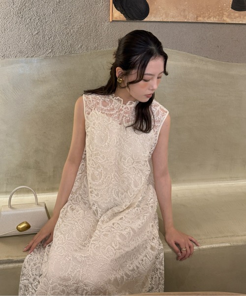 LE'RURE(リルアー)の「Prism lace A-line dress(ドレス・レディース・ライトブルー/ブラック/ホワイト系その他/ベージュ/グリーン系その他/チャコール・MEDIUM/SMALL/M-Short/M-Long)」の22枚目の写真