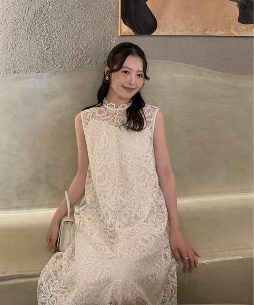 LE'RURE(リルアー)の「Prism lace A-line dress(ドレス・レディース・ライトブルー/ブラック/ホワイト系その他/ベージュ/グリーン系その他/チャコール・MEDIUM/SMALL/M-Short/M-Long)」の21枚目の写真
