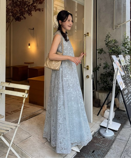 LE'RURE(リルアー)の「Prism lace A-line dress(ドレス・レディース・ライトブルー/ブラック/ホワイト系その他/ベージュ/グリーン系その他/チャコール・MEDIUM/SMALL/M-Short/M-Long)」の18枚目の写真