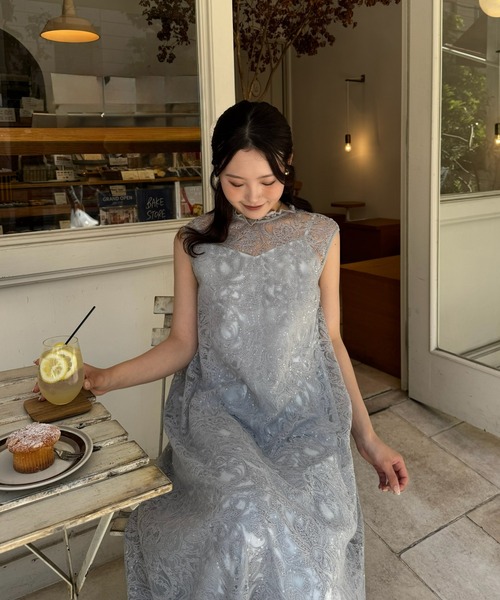 LE'RURE(リルアー)の「Prism lace A-line dress(ドレス・レディース・ライトブルー/ブラック/ホワイト系その他/ベージュ/グリーン系その他/チャコール・MEDIUM/SMALL/M-Short/M-Long)」の20枚目の写真