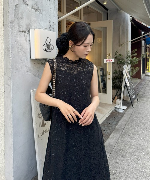 LE'RURE(リルアー)の「Prism lace A-line dress(ドレス・レディース・ライトブルー/ブラック/ホワイト系その他/ベージュ/グリーン系その他/チャコール・MEDIUM/SMALL/M-Short/M-Long)」の8枚目の写真