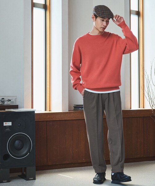 green label relaxing(グリーンレーベルリラクシング)の「TRカルゼ 裏起毛 オルマイ ワイド パンツ -2WAYストレッチ-(その他パンツ・メンズ・ブラック/モカ/ダークグリーン・S/M/L/XL)」の8枚目の写真