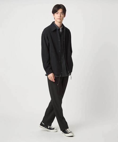 green label relaxing(グリーンレーベルリラクシング)の「TRカルゼ 裏起毛 オルマイ ワイド パンツ -2WAYストレッチ-(その他パンツ・メンズ・ブラック/モカ/ダークグリーン・S/M/L/XL)」の13枚目の写真