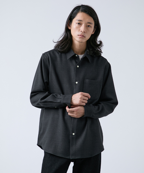 B.C STOCK(ベーセーストック)の「LANATEC(R) リラックス レギュラーカラーシャツ(シャツ/ブラウス・メンズ・ブラウン/ネイビー/ベージュ/ブラック系その他・MEDIUM/LARGE)」の2枚目の写真