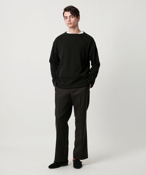 セール】吊り編み天竺 バスクシャツ 「SLOW & 」（Tシャツ/カットソー