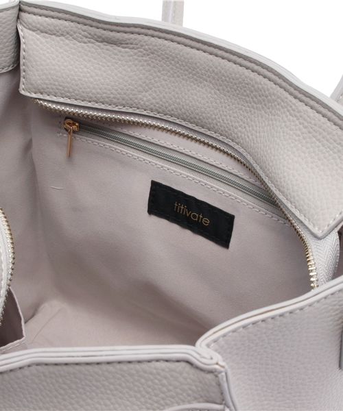 titivate（ティティベイト）の「ｼｮﾙﾀﾞｰ紐付きﾄｰﾄﾊﾞｯｸﾞ（トートバッグ・レディース・ブラック/グレー・FREE）」の7枚目の写真