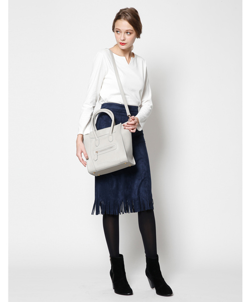 titivate（ティティベイト）の「ｼｮﾙﾀﾞｰ紐付きﾄｰﾄﾊﾞｯｸﾞ（トートバッグ・レディース・ブラック/グレー・FREE）」の19枚目の写真