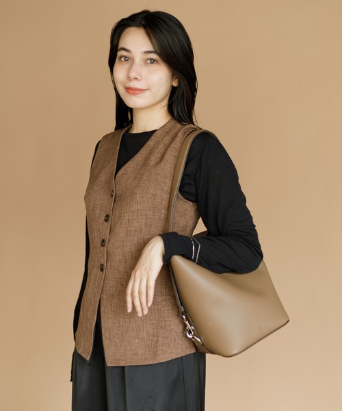 AMERICAN RAG CIE(アメリカンラグシー)の「【ARC】薄手ツイードシングルベスト(ベスト・レディース・ブラック/ベージュ/ブラウン・FREE)」の7枚目の写真