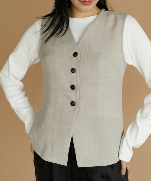 AMERICAN RAG CIE(アメリカンラグシー)の「【ARC】薄手ツイードシングルベスト(ベスト・レディース・ブラック/ベージュ/ブラウン・FREE)」の20枚目の写真