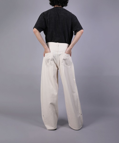 2WAYカツラギワイドパンツ（デニムパンツ）｜aimoha（アイモハ）の