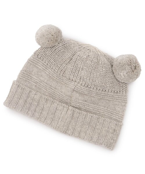 sense of wonder（センスオブワンダー）の「【オーガニック】ボンボン帽子【日本製】（ニットキャップ/ビーニー・キッズ・ホワイト系/ライトグレー・46-48cm/50-52cm/48-50cm）」の3枚目の写真