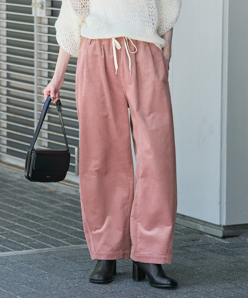 JOURNAL STANDARD（ジャーナルスタンダード）の「Corduroy Barrel イージーパンツ（その他パンツ・レディース・バーガンディー/ブラウン/ネイビー/アイボリー・38/36）」の4枚目の写真