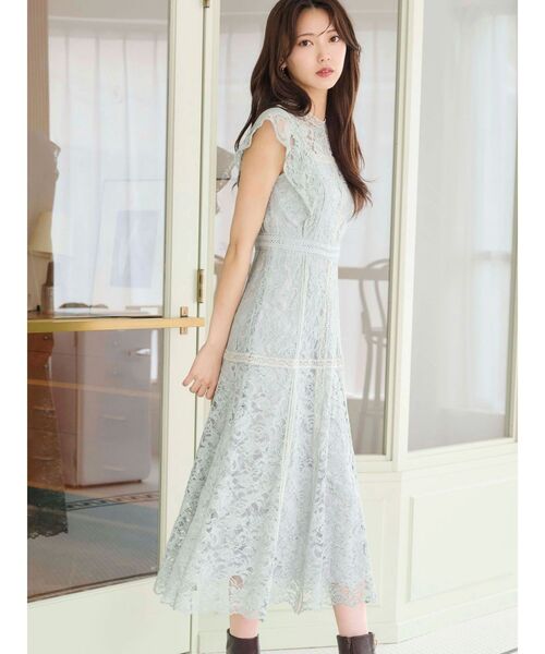 MERCURYDUO（マーキュリーデュオ）の「レースハイネックドレスワンピース（ドレス・レディース・ブラック/ミント・SMALL/MEDIUM）」の2枚目の写真
